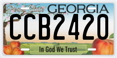 GA license plate CCB2420