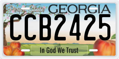 GA license plate CCB2425