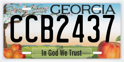 GA license plate CCB2437