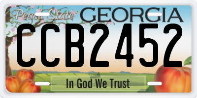 GA license plate CCB2452