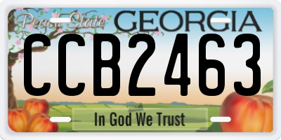 GA license plate CCB2463