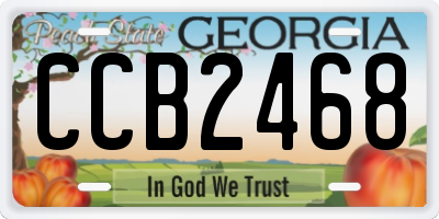 GA license plate CCB2468
