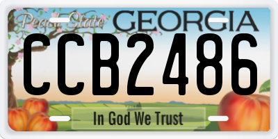 GA license plate CCB2486