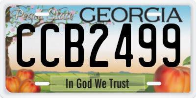 GA license plate CCB2499