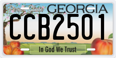 GA license plate CCB2501