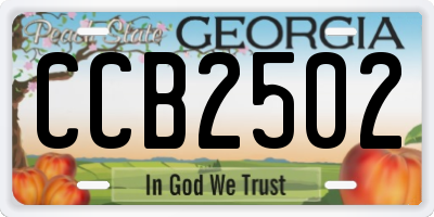 GA license plate CCB2502