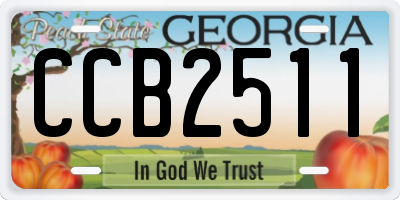 GA license plate CCB2511