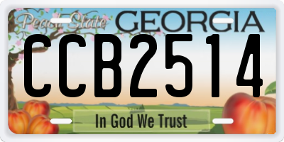 GA license plate CCB2514