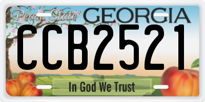 GA license plate CCB2521