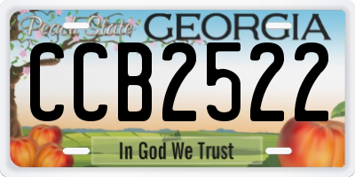 GA license plate CCB2522