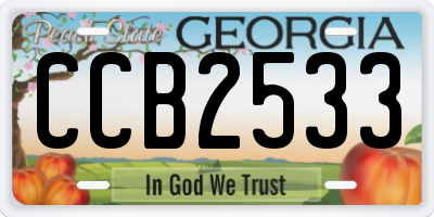 GA license plate CCB2533