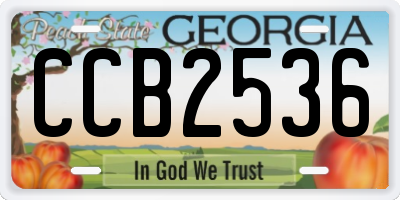 GA license plate CCB2536
