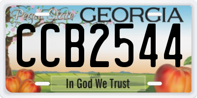 GA license plate CCB2544