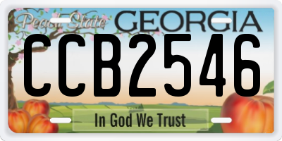 GA license plate CCB2546