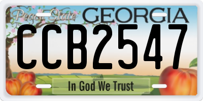 GA license plate CCB2547
