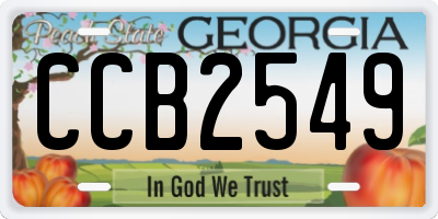 GA license plate CCB2549