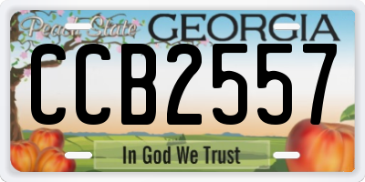GA license plate CCB2557