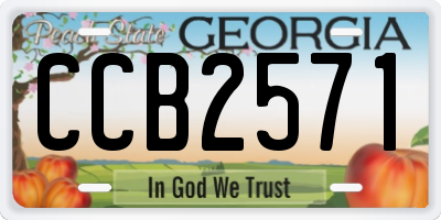 GA license plate CCB2571