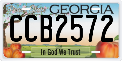 GA license plate CCB2572