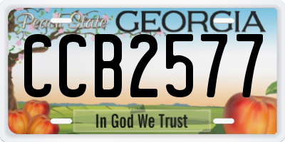 GA license plate CCB2577
