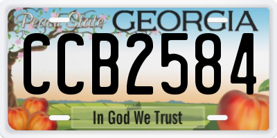 GA license plate CCB2584