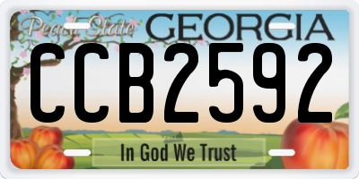 GA license plate CCB2592