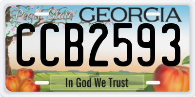 GA license plate CCB2593
