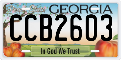 GA license plate CCB2603