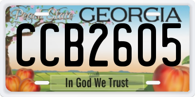 GA license plate CCB2605