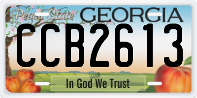 GA license plate CCB2613