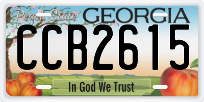 GA license plate CCB2615