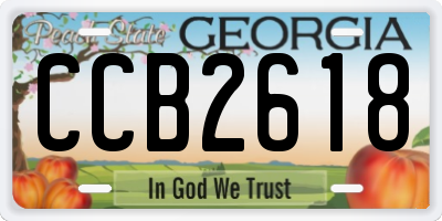 GA license plate CCB2618