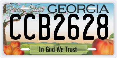 GA license plate CCB2628
