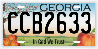 GA license plate CCB2633