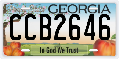 GA license plate CCB2646