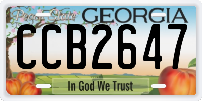 GA license plate CCB2647