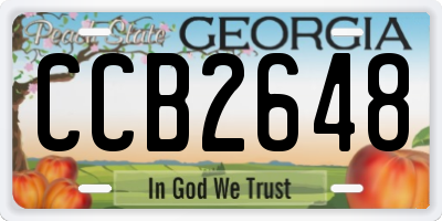 GA license plate CCB2648