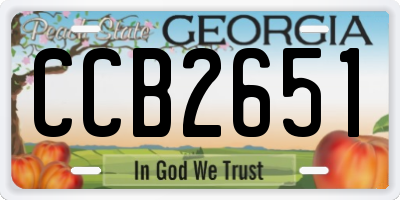 GA license plate CCB2651