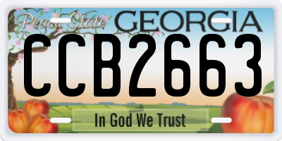 GA license plate CCB2663
