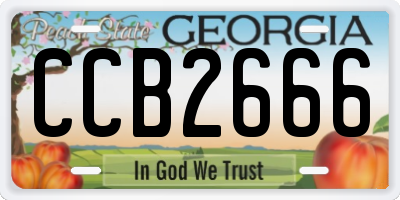 GA license plate CCB2666