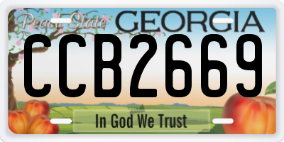 GA license plate CCB2669