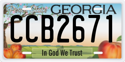 GA license plate CCB2671