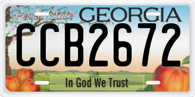 GA license plate CCB2672