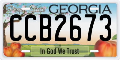 GA license plate CCB2673