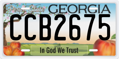 GA license plate CCB2675
