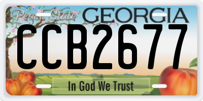 GA license plate CCB2677