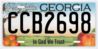 GA license plate CCB2698