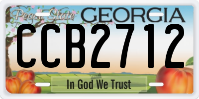 GA license plate CCB2712
