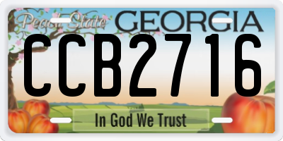 GA license plate CCB2716