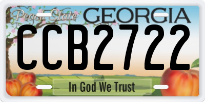 GA license plate CCB2722
